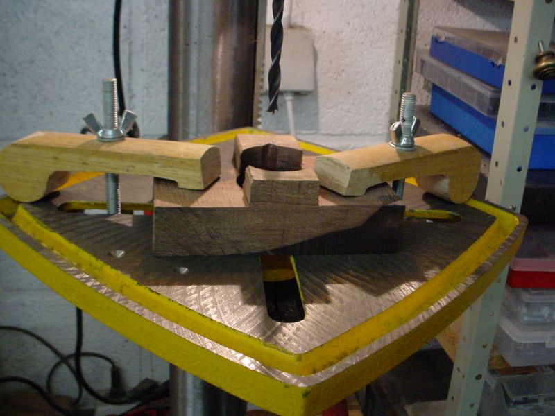 Drill press table clamps