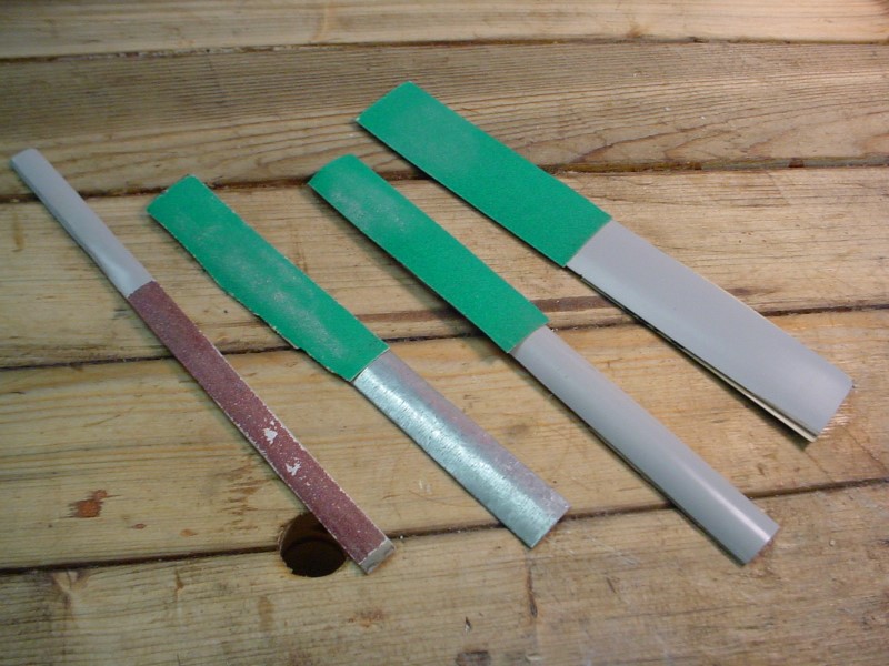 Curved sanding sticks