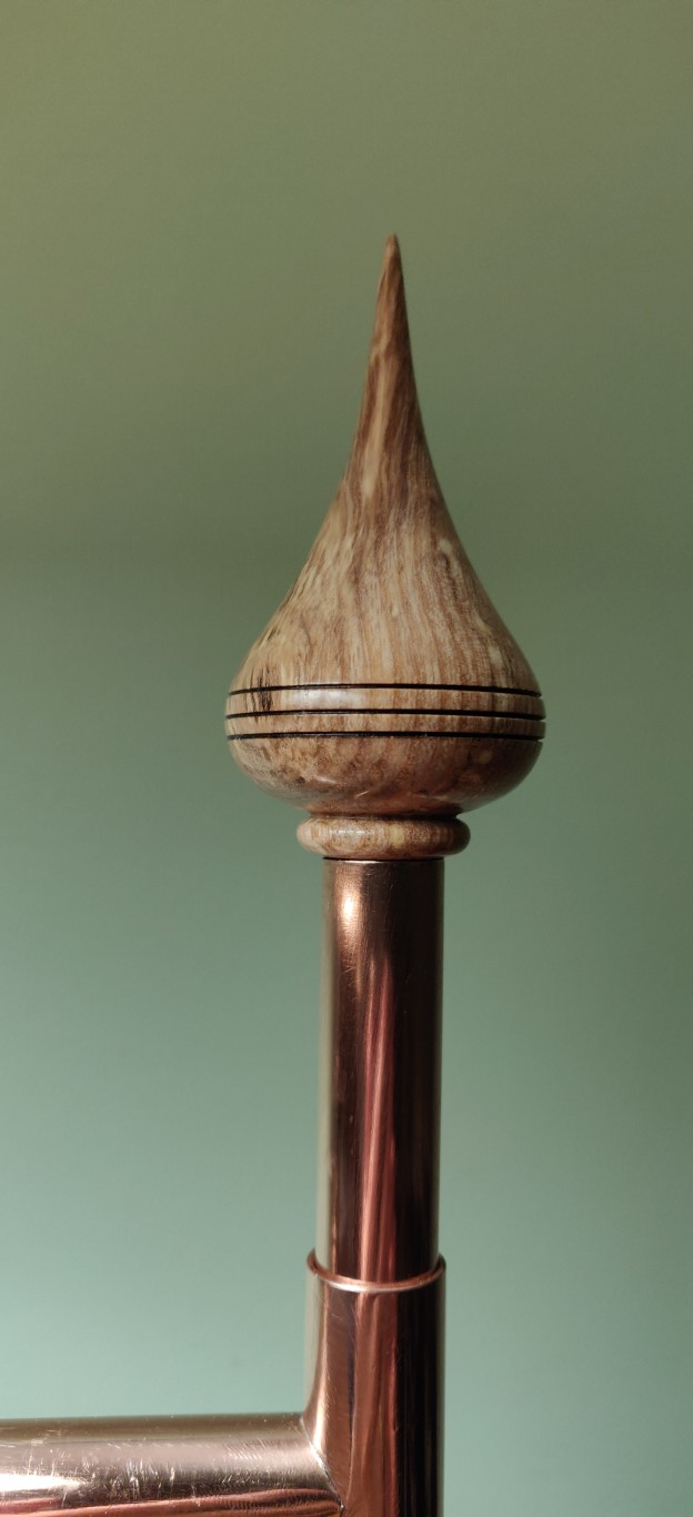 Desk lamp, wood and copper