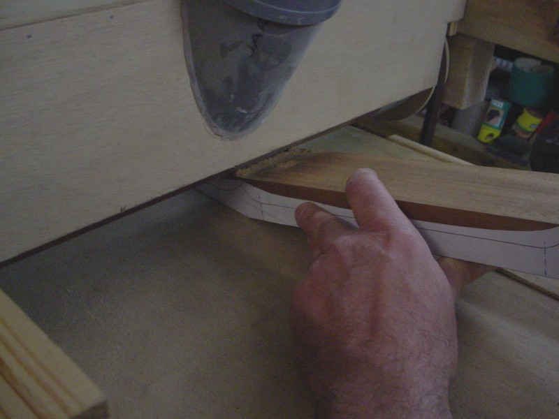 Making ofthe volute with the thickness sander.