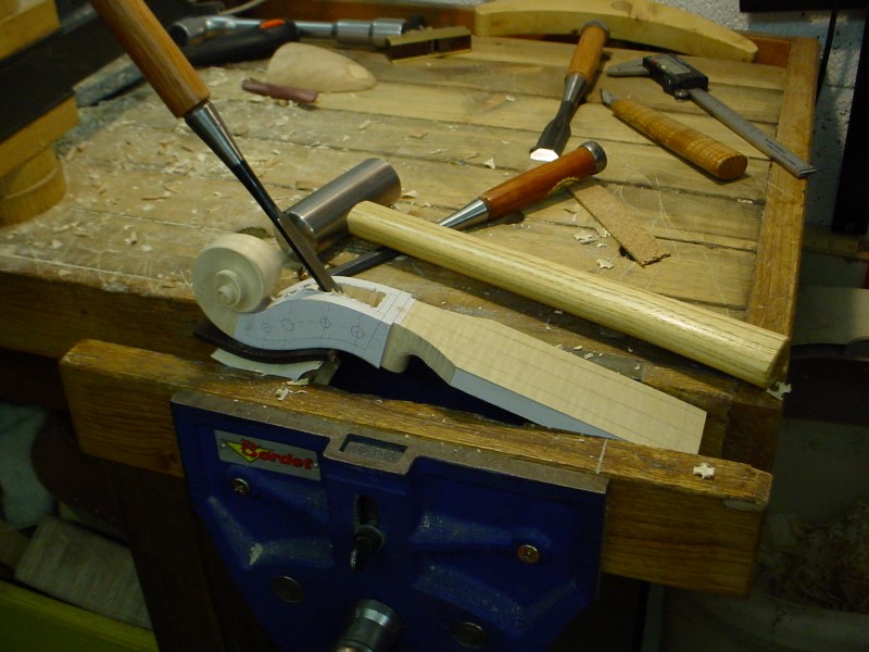 Carving with the chisel.