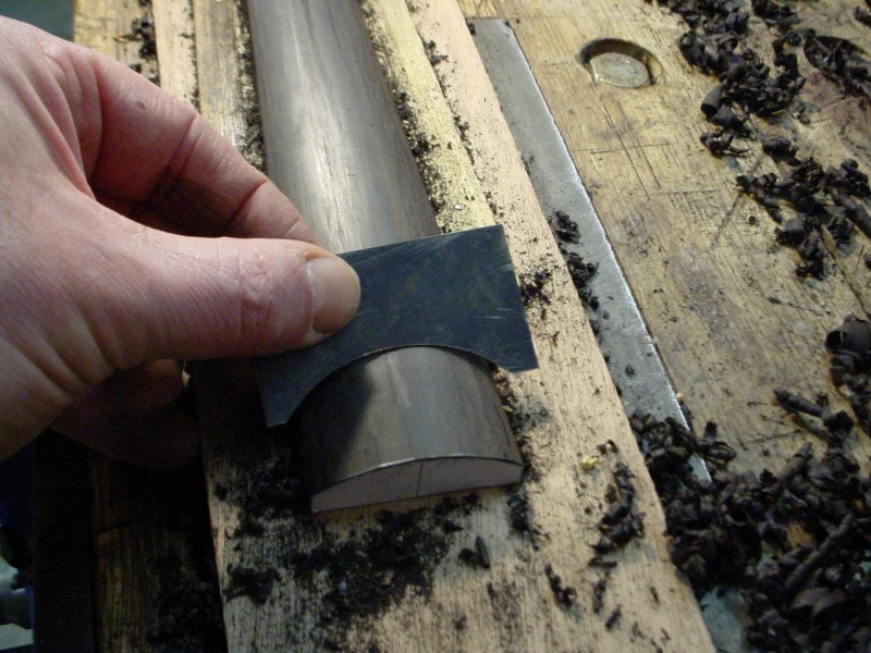 Finishing with a scraper shaped at the right profile.