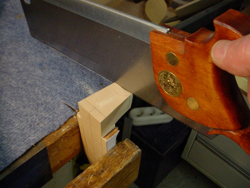 Sawing square to the heel.