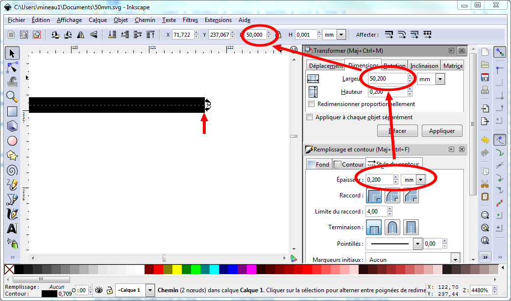 Controlling  dimensions in Inkscape