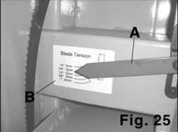 Bandsaw blade tension
