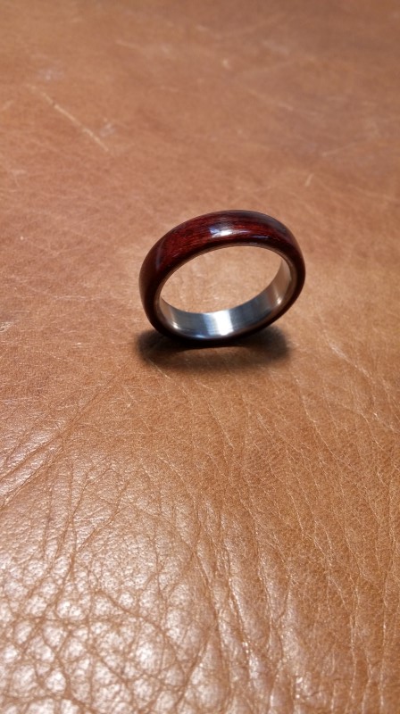 Titanium and Wood Rings